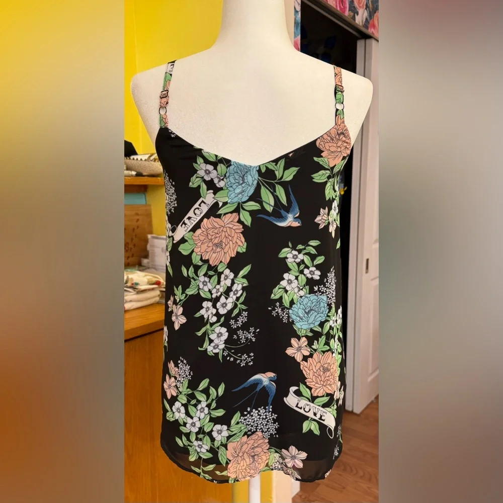 Torrid Sophie Chiffon Swing Cami - Love Bird Print - Picture 4 of 8